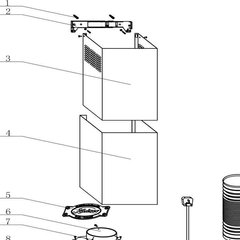 Короб верхний (45 см черный) кухонной вытяжки KAISER (30309300637) 30309300637 фото